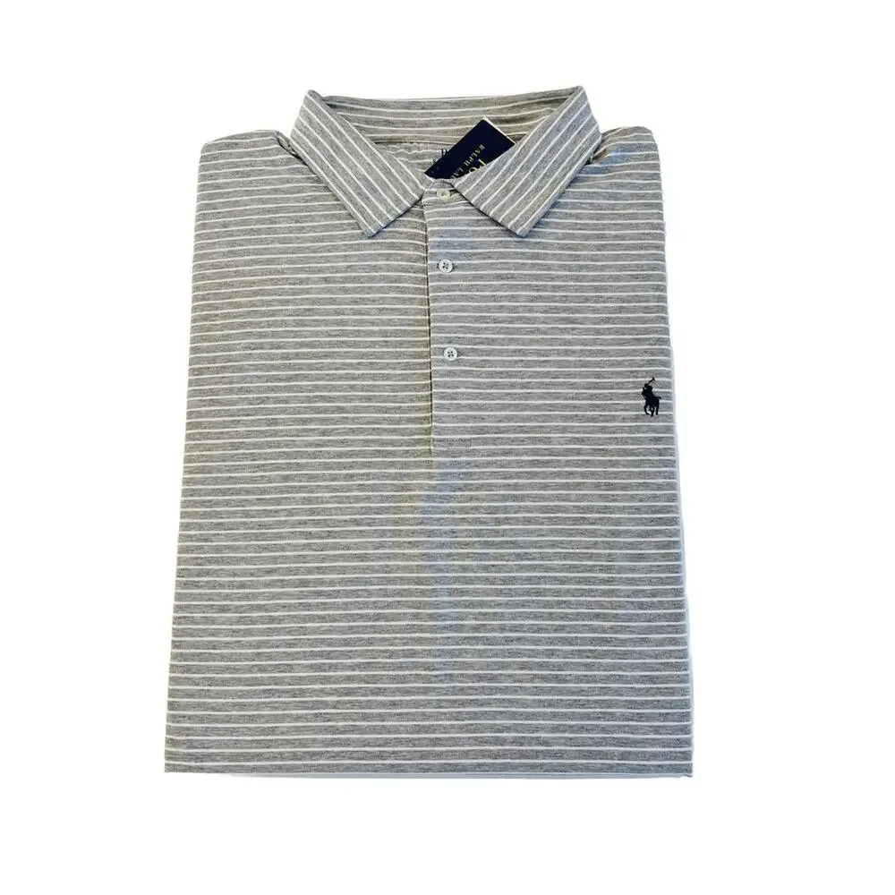 NWT Polo Ralph Lauren  STRIPE LOGO BIG&TALL Size 4XLT Polo Gray Shirt